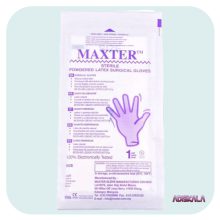 دستکش جراحی لاتکس استریل ماکستر مدل کم پودر سایز 6.5